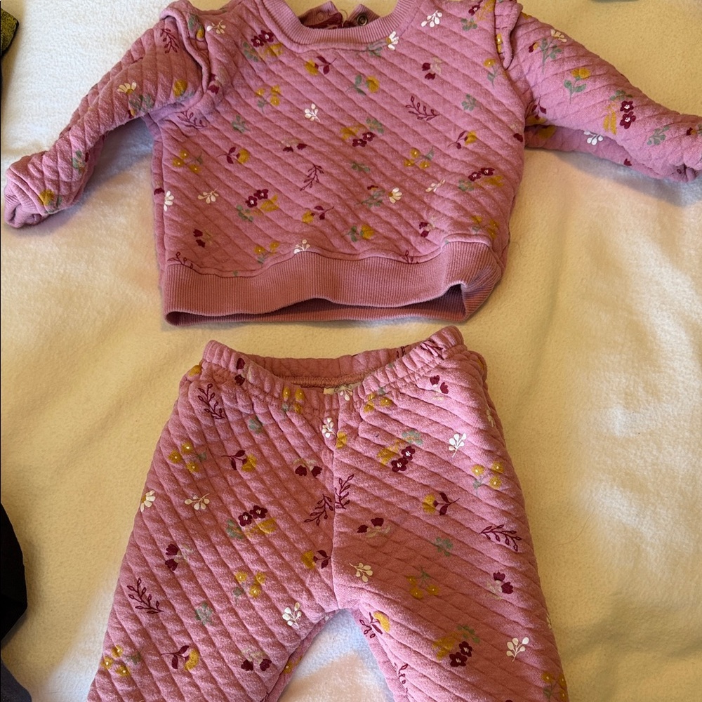 Koala Kids Floral Quilted Pajama Set